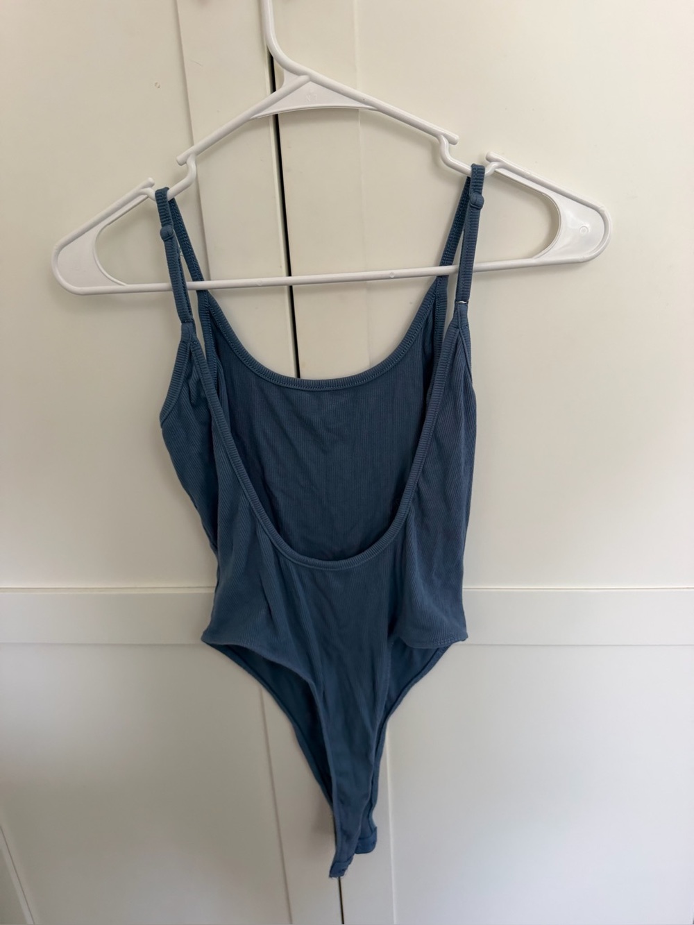 SHEIN Dusty Blue Scoop-Back Bodysuit